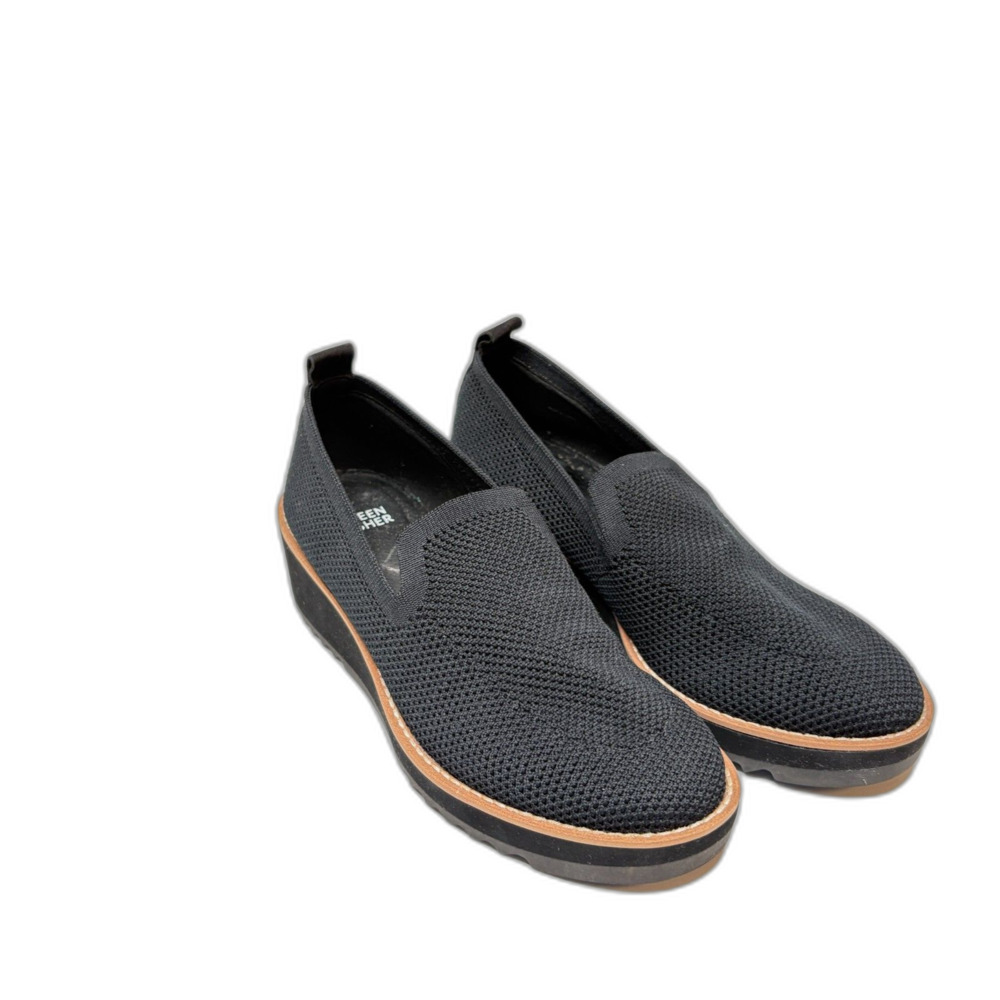 EILEEN FISHER Lindy Black  Novo Stretch Knit Platform Wedges  Womens Size 8.5